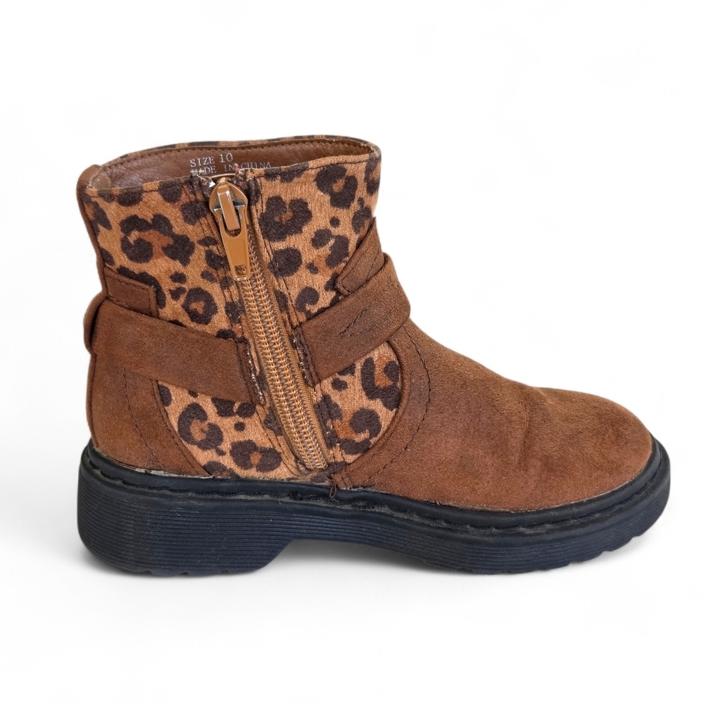 Volatile 'Lottie' Brown Leopard Print Toddler Girls Ankle Boots Size 10 EUC - Picture 9 of 16